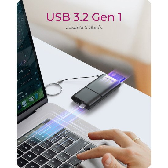 ICY BOX Lecteur de cartes 2 en 1 via interface USB Type-A & USB Type-C