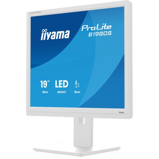 iiyama ProLite B1980S-W1 écran PC 48,3 cm (19") 1280 x 1024 pixels SVGA LED Blanc iiyama ProLite B1980S-W1 écran PC 48,3 cm (19") 1280 x 1024 pixels SVGA LED Blanc