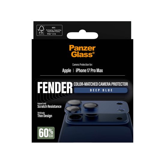 PanzerGlass ® Fender Camera Protector Deep Blue iPhone 17 Pro Max Protection d'écran transparent Apple 1 pièce(s)
