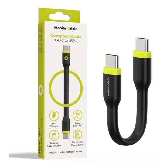Mobile Origin COMC-USBC-BLK câble USB 0,1 m 0,48 Gbit/s 60 W Noir