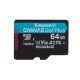 Kingston Technology Carte microSDXC Canvas Go Plus Gen4 200 Mo/s A2 U3 V30 64 Go + adaptateur Kingston Technology Carte microSDXC Canvas Go Plus Gen4 200 Mo/s A2 U3 V30 64 Go + adaptateur