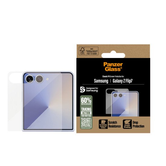 PanzerGlass ® Screen Protector Samsung Galaxy Z Flip7 | Classic Fit Protection d'écran transparent 1 pièce(s) PanzerGlass ® Screen Protector Samsung Galaxy Z Flip7 | Classic Fit Protection d'écran transparent 1 pièce(s)