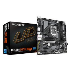 GIGABYTE B760M DS3H GEN5 Carte Mère – Prend en charge les processeurs Intel Core 14e génération, VRM numérique 6+2+1 phases, jusqu'à 5600 MHz DDR5, 2 x M.2 PCIe 4.0, LAN 2.5GbE, USB 3.2 Gen2