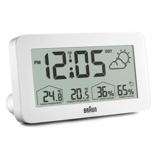 Braun BC13WP-DCF réveille-matin Réveil numérique Blanc