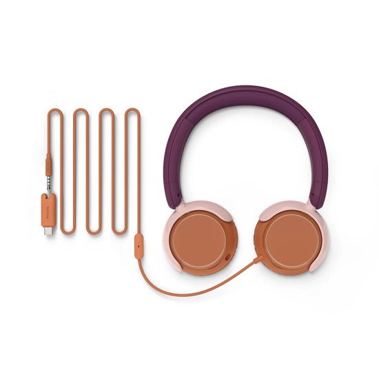 Philips 2000 series TAK2000MP/00 casque Casques Avec fil Arceau Appels/Musique USB Type-C Orange, Violet, Rose