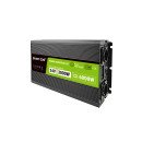 Green Cell Przetwornica napicia PowerInverter LCD 24 V 3000W/60000W Przetwornica samochodowa z wywietlaczem - czysty sinus adaptateur de puissance & onduleur Auto Noir