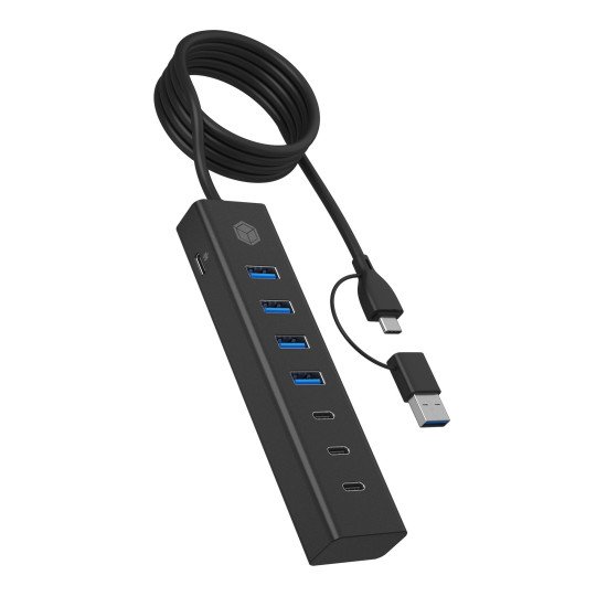 ICY BOX IB-HUB1737-C3 USB 3.2 Gen 1 (3.1 Gen 1) Type-C 5000 Mbit/s Noir ICY BOX IB-HUB1737-C3 USB 3.2 Gen 1 (3.1 Gen 1) Type-C 5000 Mbit/s Noir