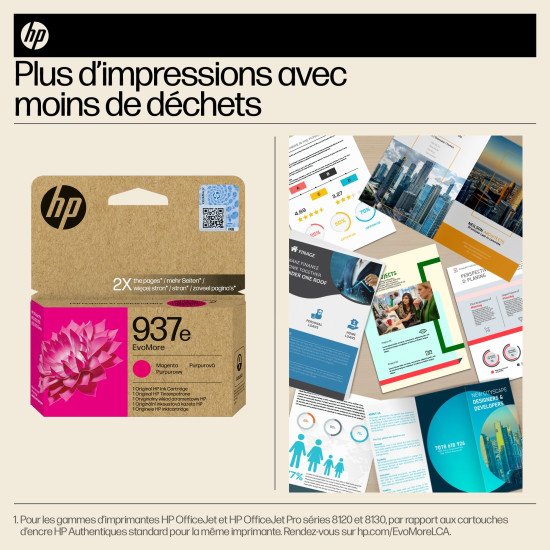 HP 937e Cartouche d'encre authentique Magenta EvoMore HP 937e Cartouche d'encre authentique Magenta EvoMore