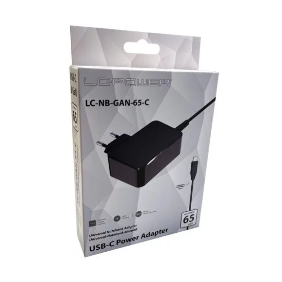 LC-Power LC-NB-GAN-65-C chargeur d'appareils mobiles Ordinateur portable Noir Secteur Intérieure LC-Power LC-NB-GAN-65-C chargeur d'appareils mobiles Ordinateur portable Noir Secteur Intérieure
