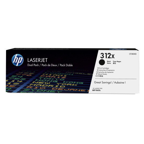 HP 312X Pack de 2 Toners Noir