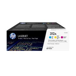HP 312A  Pack de 3 Toners Cyan, Magenta, Jaune HP 312A  Pack de 3 Toners Cyan, Magenta, Jaune