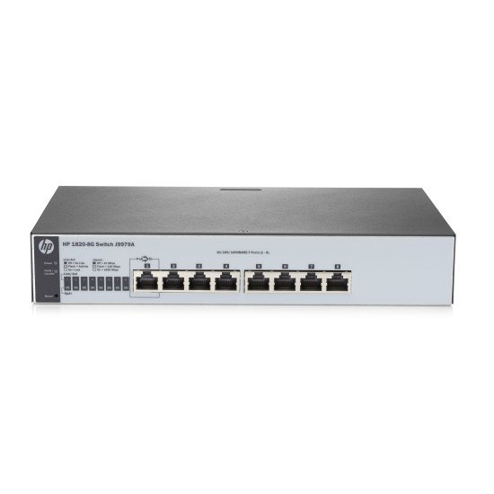 Hewlett Packard Enterprise 1820-8G Géré L2 Gigabit Ethernet (10/100/1000) Gris 1U Hewlett Packard Enterprise 1820-8G Géré L2 Gigabit Ethernet (10/100/1000) Gris 1U