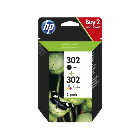 HP 302 Original Noir, Cyan, Magenta, Jaune Multipack