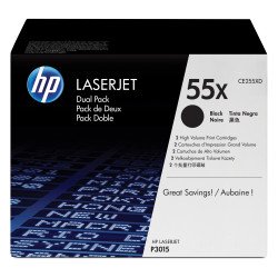HP 55X Pack de 2 Toners Noir HP 55X Pack de 2 Toners Noir