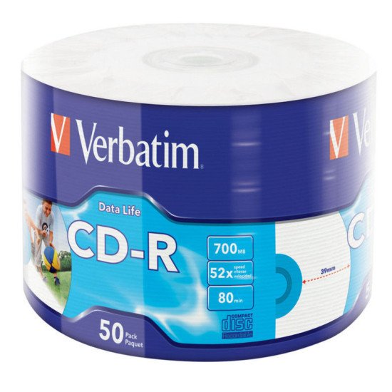 Verbatim CD-R imprimable ecopack (boite de 50) Verbatim CD-R imprimable ecopack (boite de 50)